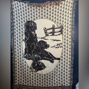 Vintage Double Panel Dog Woven Blanket